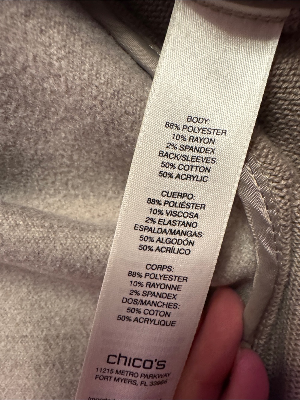 Chico's Taupe Open-Front Trench Coatigan with Gold Zippers - Picture 7 of 7